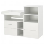 Table à langer, blanc blanc/avec bibliothèque, 150x79x123 cm
