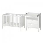 SUNDVIK Meuble chambre bébé, lot de 2, blanc, 60x120 cm