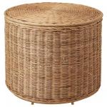 Pouf avec rangement, fait main rotin