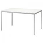 TORSBY Table, chromé/brillant blanc, 135x85 cm
