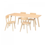 Table et 2 chaises, brun foncé/Hakebo brun jaune, 80/120 cm